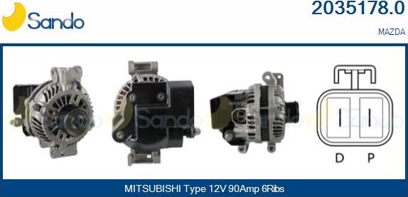 Sando 2035178.0 - Alternator autospares.lv