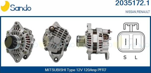 Sando 2035172.1 - Alternator autospares.lv