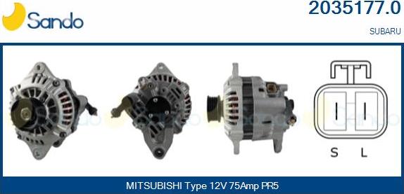 Sando 2035177.0 - Alternator autospares.lv