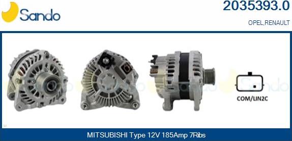 Sando 2035393.0 - Alternator autospares.lv