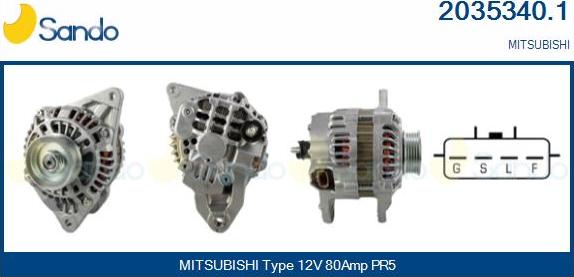 Sando 2035340.1 - Alternator autospares.lv