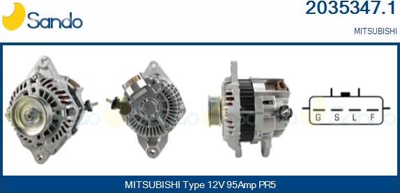 Sando 2035347.1 - Alternator autospares.lv