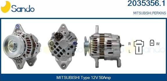 Sando 2035356.1 - Alternator autospares.lv