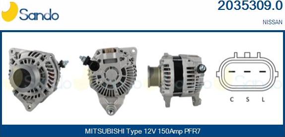 Sando 2035309.0 - Alternator autospares.lv