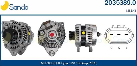 Sando 2035389.0 - Alternator autospares.lv