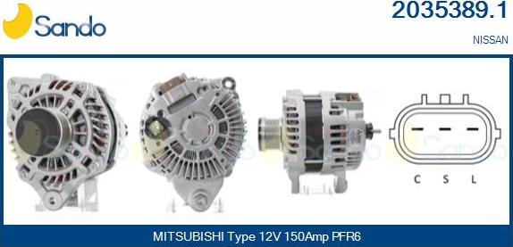 Sando 2035389.1 - Alternator autospares.lv