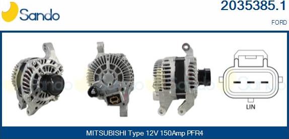 Sando 2035385.1 - Alternator autospares.lv