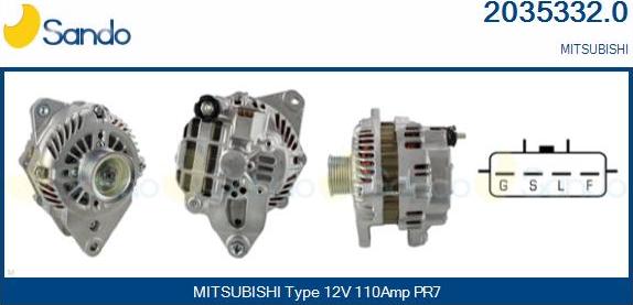 Sando 2035332.0 - Alternator autospares.lv