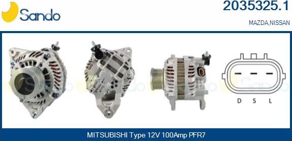 Sando 2035325.1 - Alternator autospares.lv