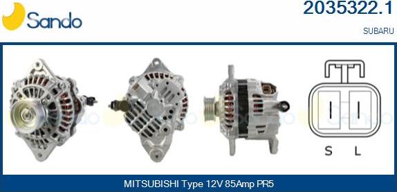 Sando 2035322.1 - Alternator autospares.lv