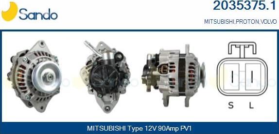 Sando 2035375.1 - Alternator autospares.lv