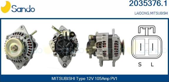 Sando 2035376.1 - Alternator autospares.lv