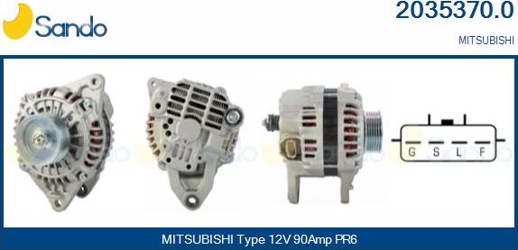 Sando 2035370.0 - Alternator autospares.lv