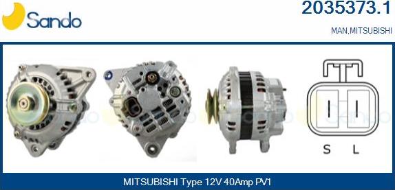 Sando 2035373.1 - Alternator autospares.lv