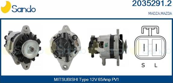 Sando 2035291.2 - Alternator autospares.lv