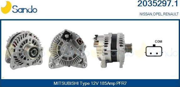 Sando 2035297.1 - Alternator autospares.lv