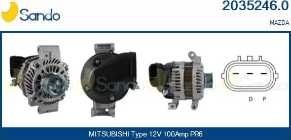 Sando 2035246.0 - Alternator autospares.lv