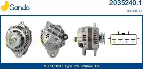 Sando 2035240.1 - Alternator autospares.lv