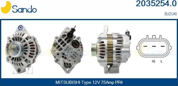 Sando 2035254.0 - Alternator autospares.lv