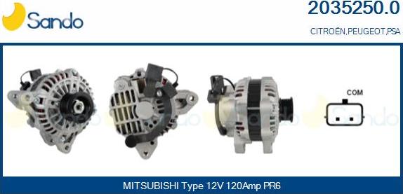 Sando 2035250.0 - Alternator autospares.lv