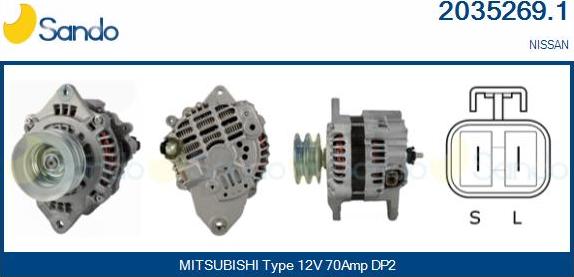 Sando 2035269.1 - Alternator autospares.lv