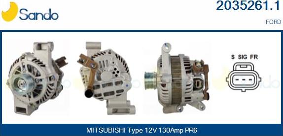 Sando 2035261.1 - Alternator autospares.lv