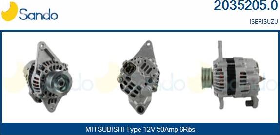 Sando 2035205.0 - Alternator autospares.lv