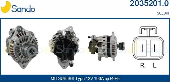 Sando 2035201.0 - Alternator autospares.lv