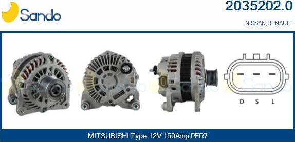 Sando 2035202.0 - Alternator autospares.lv