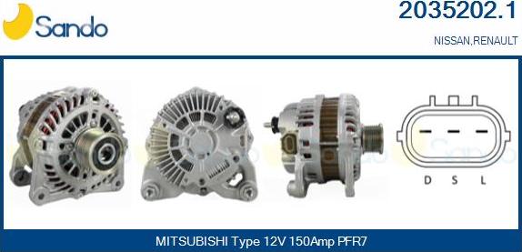 Sando 2035202.1 - Alternator autospares.lv