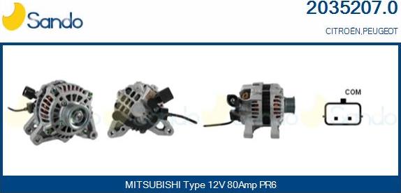 Sando 2035207.0 - Alternator autospares.lv