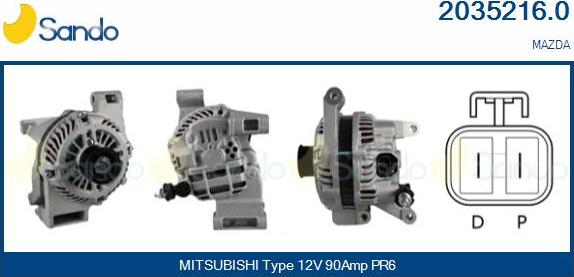 Sando 2035216.0 - Alternator autospares.lv