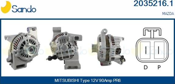 Sando 2035216.1 - Alternator autospares.lv