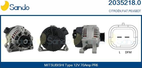 Sando 2035218.0 - Alternator autospares.lv