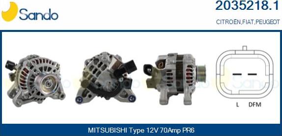 Sando 2035218.1 - Alternator autospares.lv