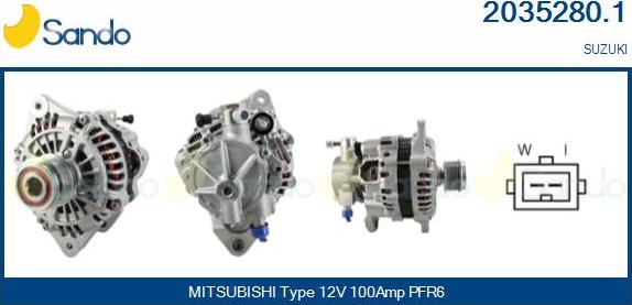 Sando 2035280.1 - Alternator autospares.lv