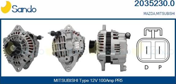 Sando 2035230.0 - Alternator autospares.lv