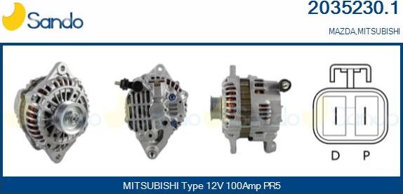 Sando 2035230.1 - Alternator autospares.lv