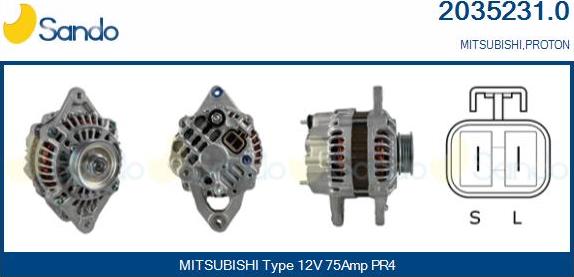 Sando 2035231.0 - Alternator autospares.lv