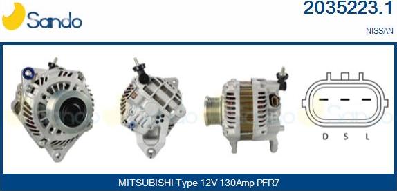 Sando 2035223.1 - Alternator autospares.lv