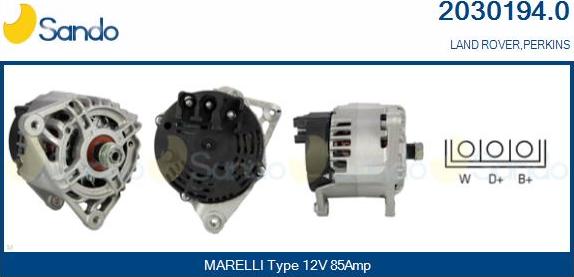 Sando 2030194.0 - Alternator autospares.lv