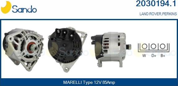 Sando 2030194.1 - Alternator autospares.lv