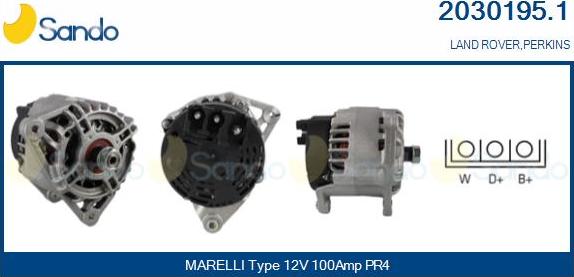 Sando 2030195.1 - Alternator autospares.lv