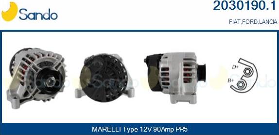 Sando 2030190.1 - Alternator autospares.lv