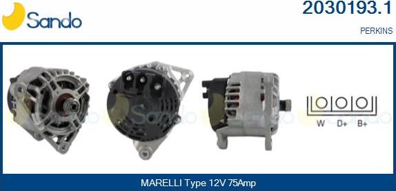 Sando 2030193.1 - Alternator autospares.lv