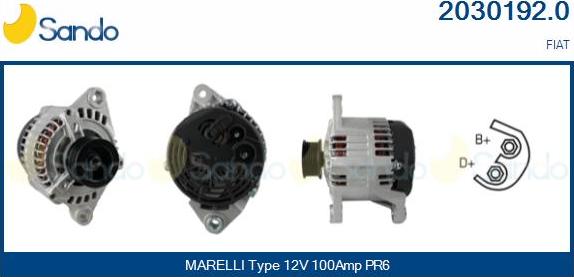 Sando 2030192.0 - Alternator autospares.lv