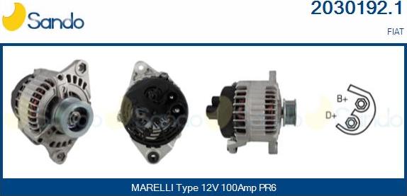 Sando 2030192.1 - Alternator autospares.lv