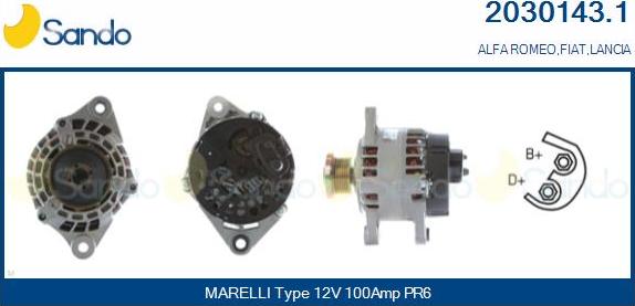 Sando 2030143.1 - Alternator autospares.lv