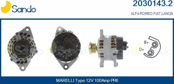 Sando 2030143.2 - Alternator autospares.lv