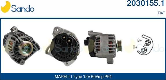 Sando 2030155.1 - Alternator autospares.lv